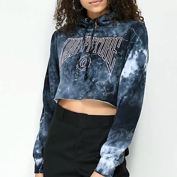 Odd Future Tops - odd future crop hoodie medium black tie dye A32